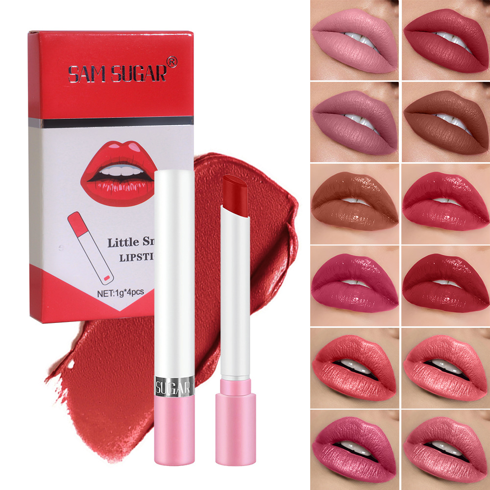 Beauty Makeup Gift Sets - مجموعة أحمر الشفاه السجائر 4 قطع