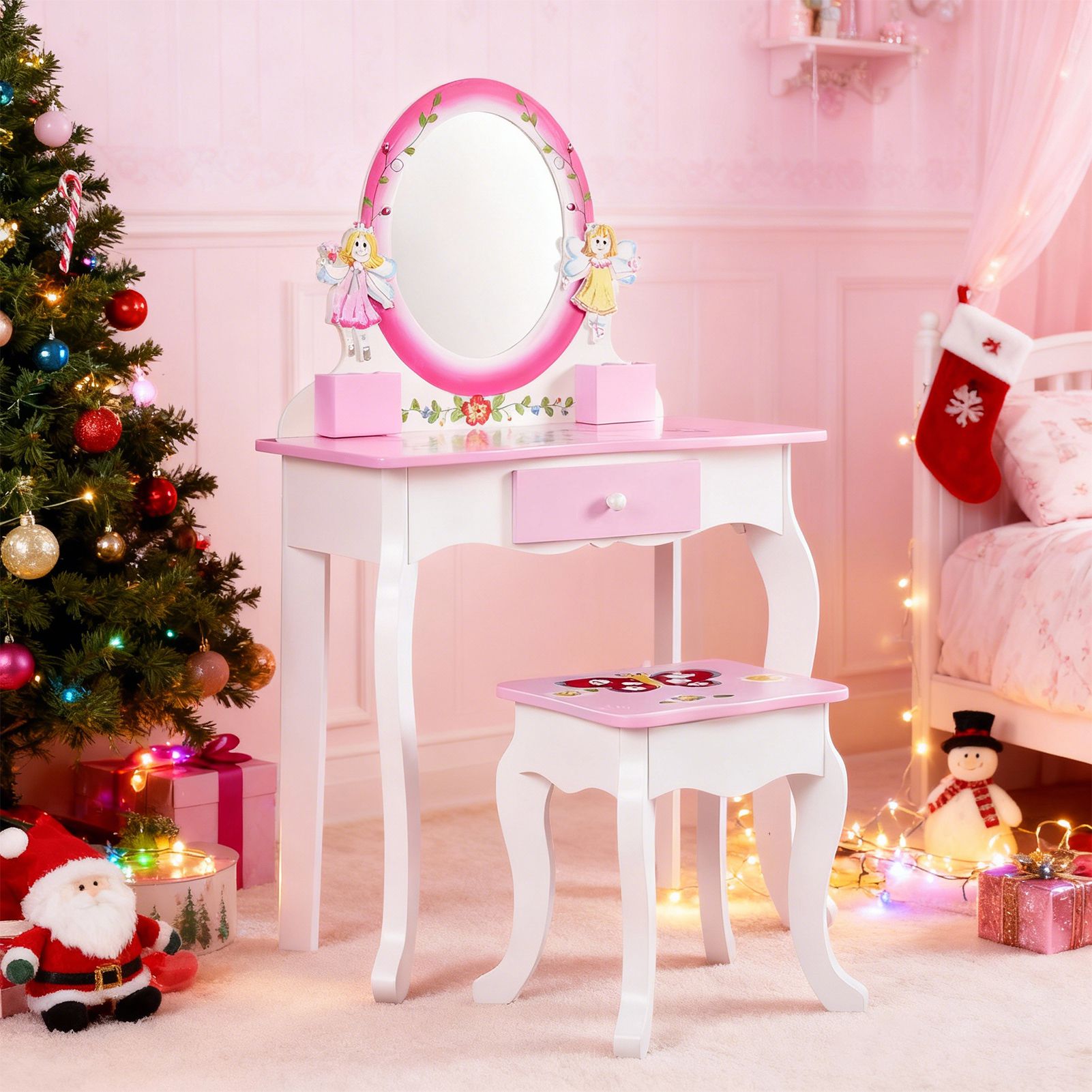 Beauty Makeup Table - طاولة تجميل للأطفال بتصميم زهري من