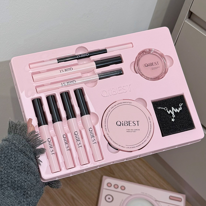 Beauty Makeup Gift Sets - QIBEST الوردي كاميرا ماكياج مجموعة أحمر