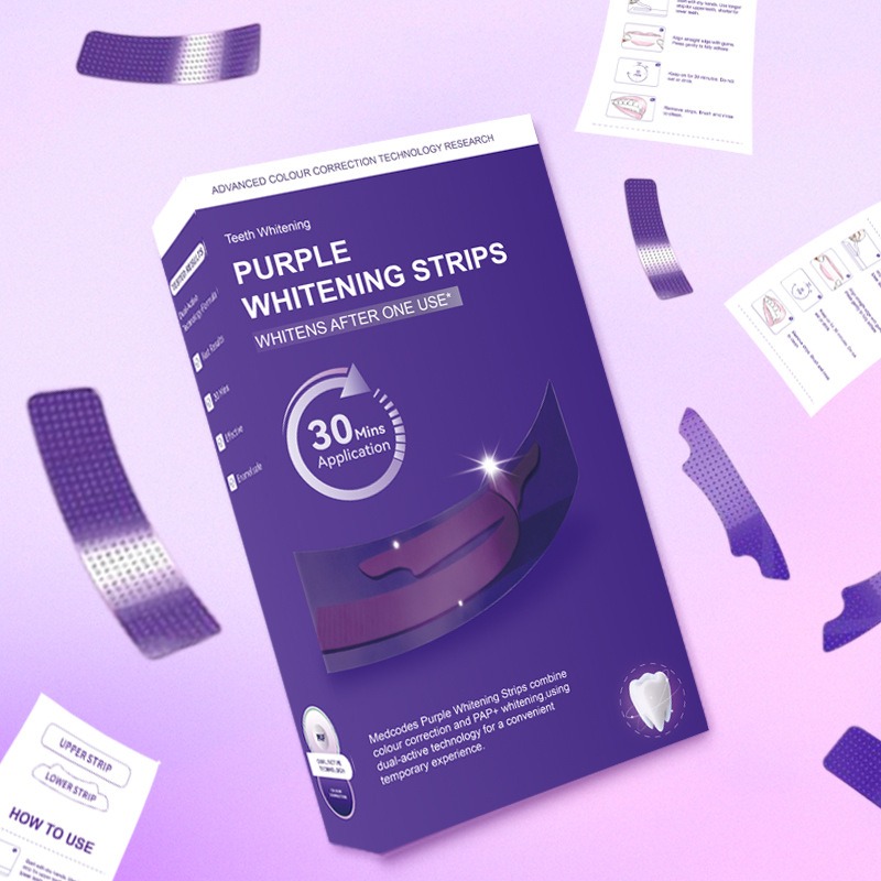 شرائط أسنان V34 البنفسجية المض - مراجعة Teeth Whitening Strips وسعره
