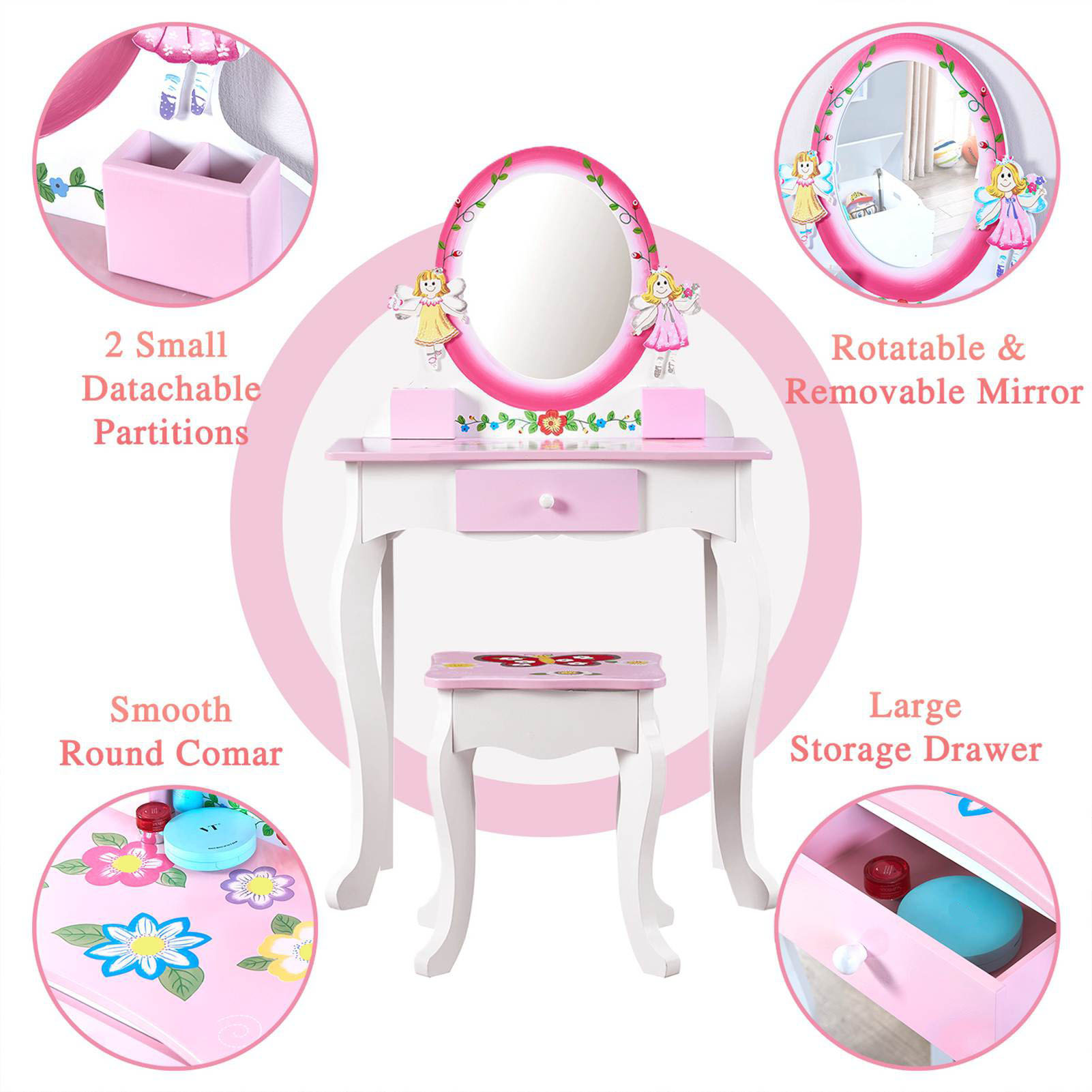 طاولة تجميل للأطفال بتصميم زهر - مراجعة Beauty Makeup Table وسعره