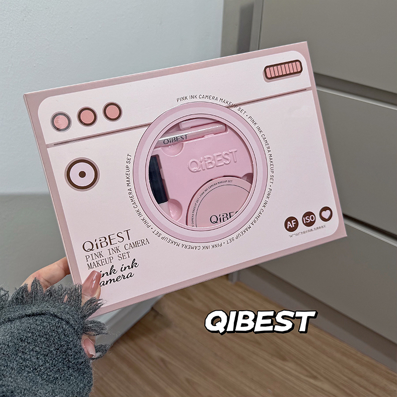 QIBEST الوردي كاميرا ماكياج مج - مراجعة Beauty Makeup Gift Sets وسعره