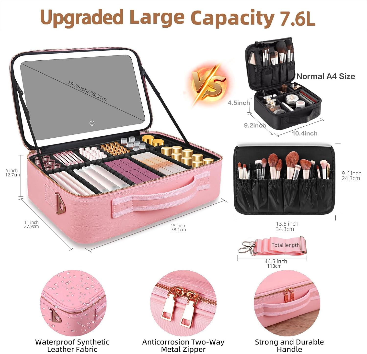 حقيبة مكياج كبيرة السعة 15''×1 - مراجعة Makeup Organizer وسعره